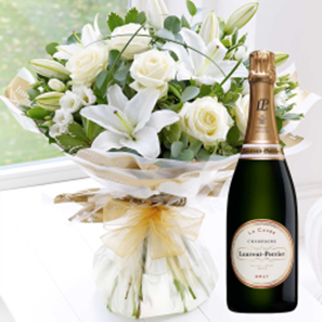 Buy Wonderfully White Hand-tied with Laurent Perrier La Cuvee